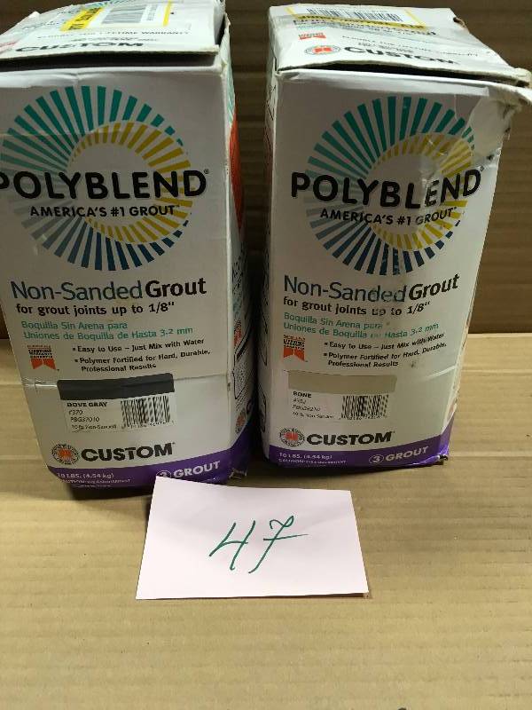lot 47 image: Custom Building Products Polyblend #382 Bone 10 lb. Non-Sanded Grout  Lot of 2 New