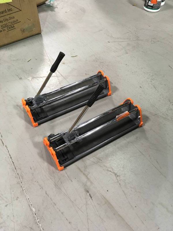 lot 64 image: HDX 14 in. Rip Ceramic Tile Cutter lot of 2 in working conditions