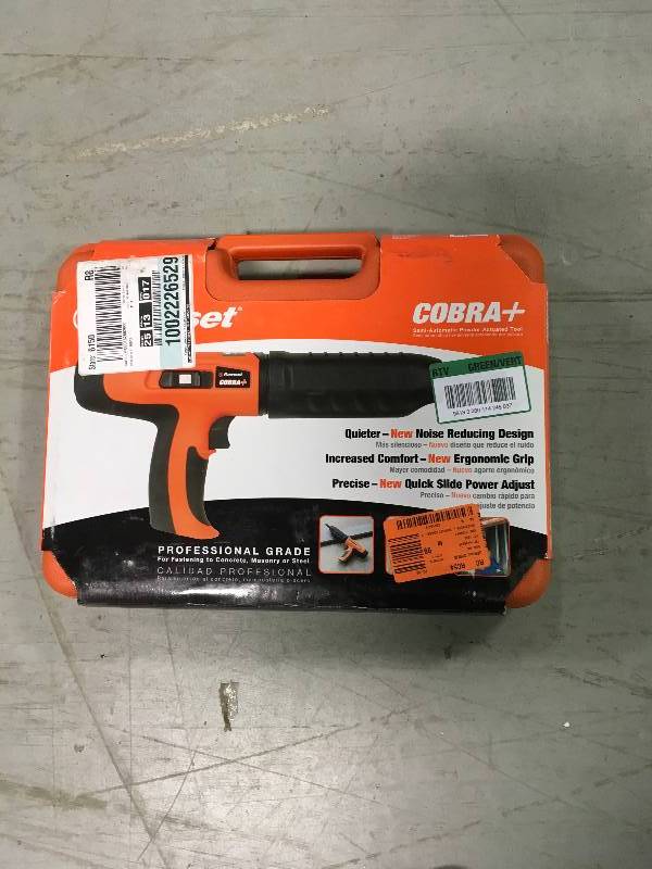 lot 83 image: Cobra 0.027 Caliber Semi-Automatic Powder Actuated Tool with Silencer in good conditions