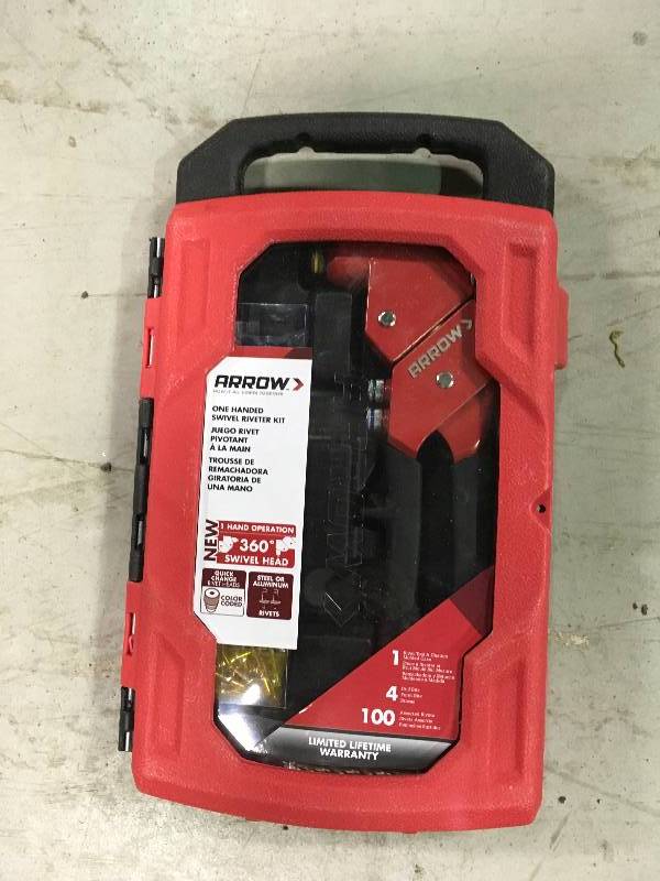 lot 95 image: ARROW 1-Handed Swivel Riveter Kit in good conditions