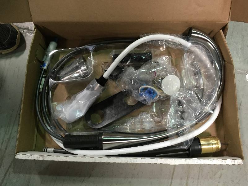 lot 98 image: DELTA Charmaine Single-Handle Pull-Down Sprayer Kitchen Faucet  Stainless in good conditions