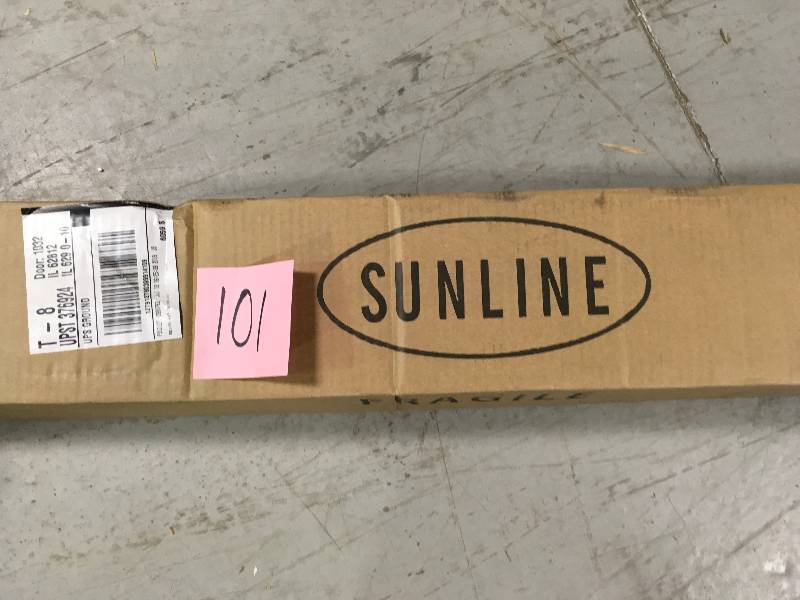 lot 101 image: Sunline 9 ft. Fiberglass Push Tilt Patio Umbrella in Yellow Polyester
