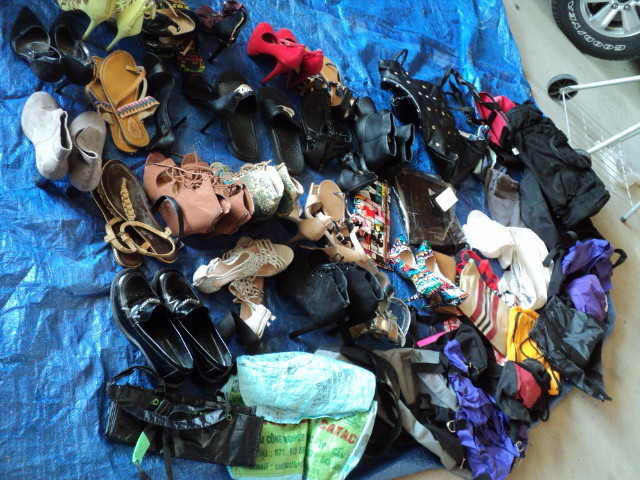 shoes size 7, 8, 9, bags, clothes, ...