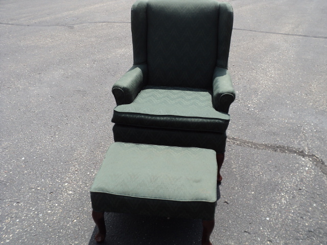 Queen Ann chair and foot stool...