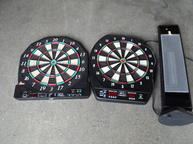 2 dart boards and Hunter heater...