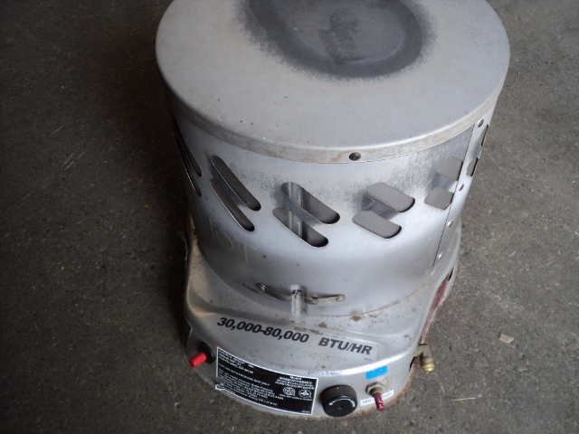 propane heater and box of cords...