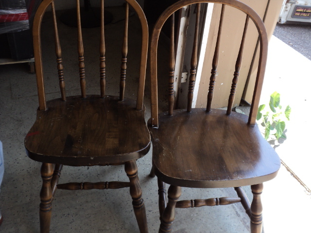 2 matching wood chairs...
