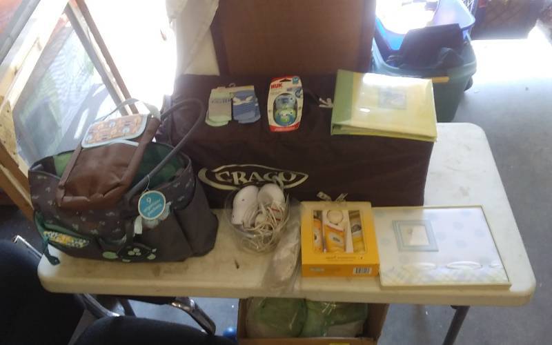 lot 46 image: Graco Pack-N-Play, Diaper Bag, Baby Books, Related