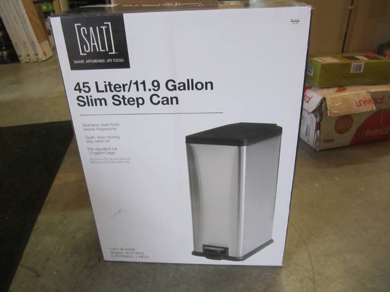 lot 97 image: 11.9 Gallon Stainless Steel Slim St...