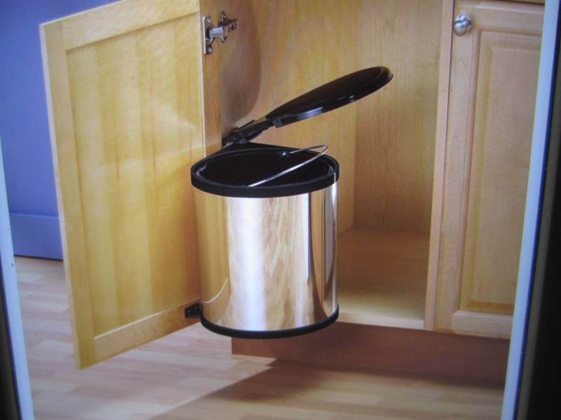 lot 109 image: Swing Out Waste Bin Chrome Finish O...