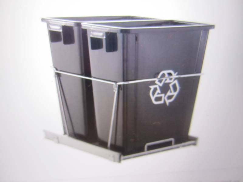 lot 197 image: 32 Quart Double Trash Can Slider Op...