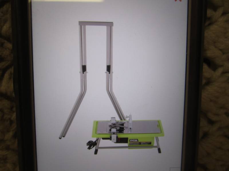 lot 198 image: Ryobi 7 Wet Tile Saw with Stand Bo...