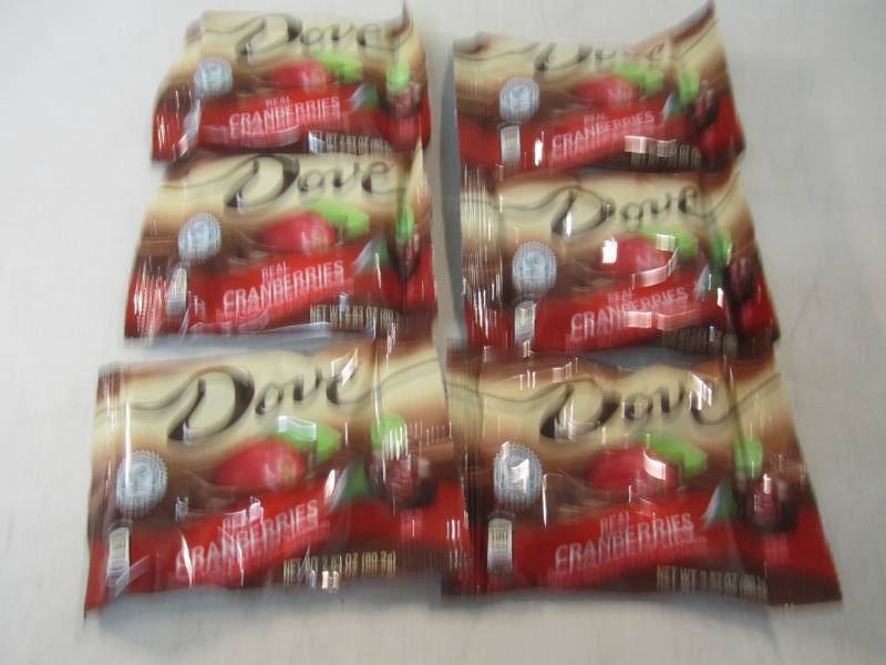 lot 256 image: 6 Bags of Dove Real Cranberries Cov...