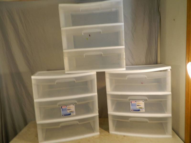 3 Plastic 3 Drawer Organizers