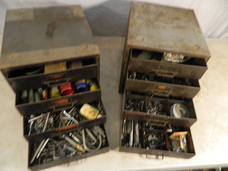 2 Organizers with Hardware Machining Supplies, Etc
