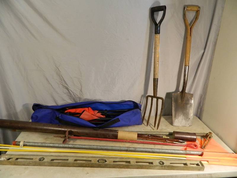 Bag Chair, Flags, Fishing Pole, Etc