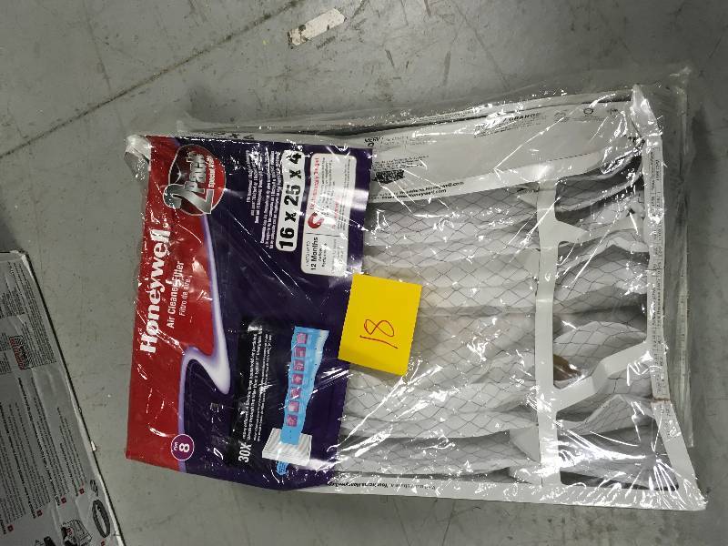 lot 18 image: Honeywell 16 in. x 25 in. x 4 in. Pleated Replacement Air Cleaner Filters (2-Pack)