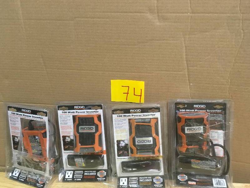lot 74 image: A lot of Ridgid  100-Watt Power Inverter not tested