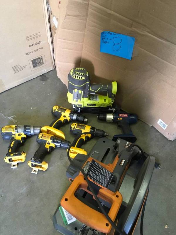 Salvage lot of power tools for parts or repair