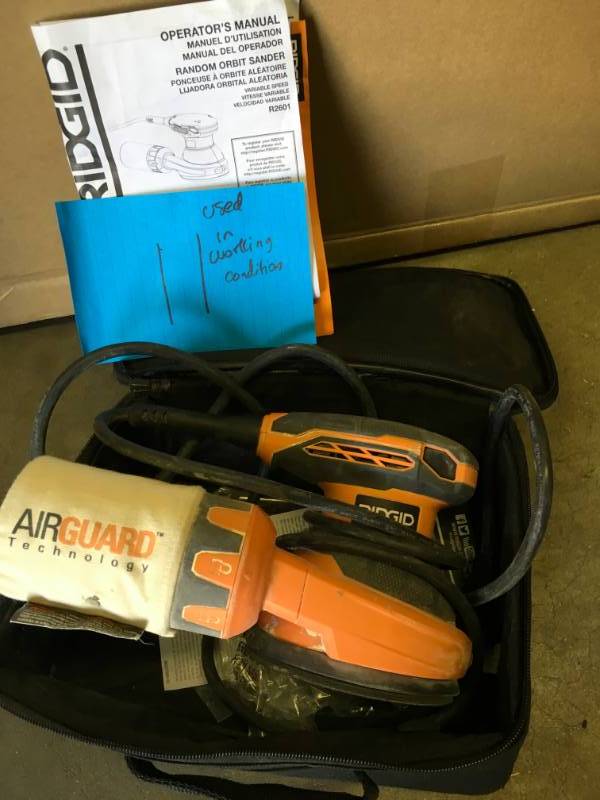 Ridgid random orbit sander used in good working condition