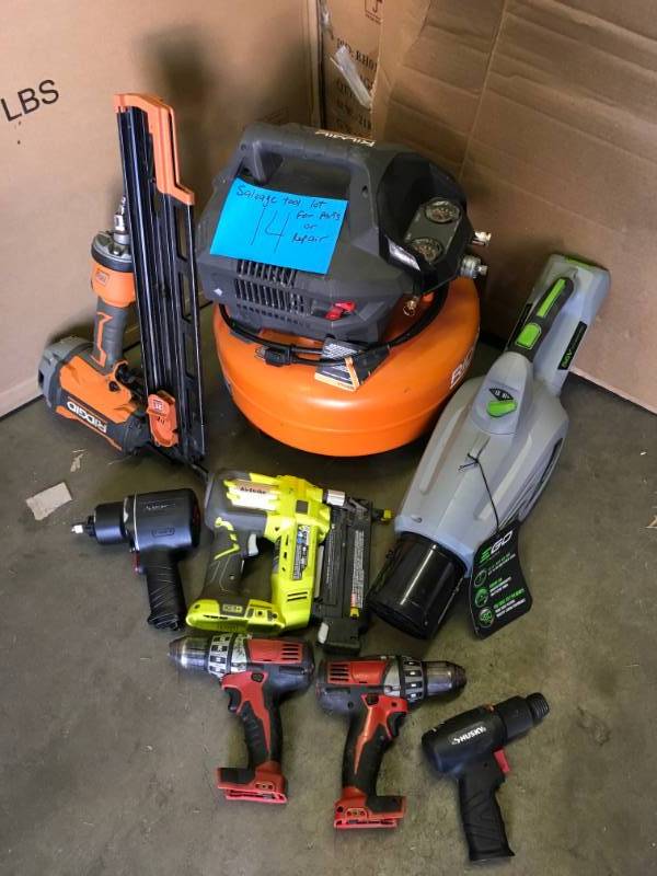 Salvage lot of power tools for parts or repair