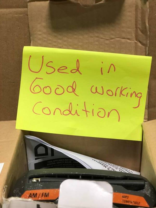 Ridgid 18-Volt Cordless Mini Radio (Tool Only) used in good working condition