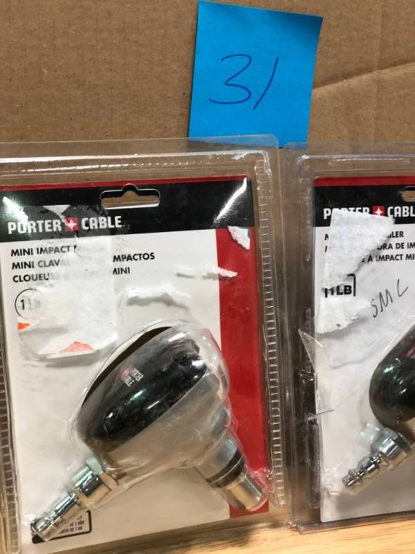 Lot of 2 Porter Cable Mini impact  palm nailers