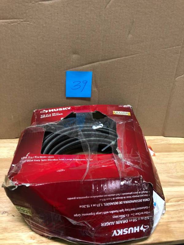 Husky1.2 in 50 ftdrain auger not used