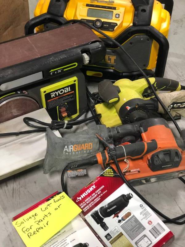 Salvage lot of power tools for parts or repair