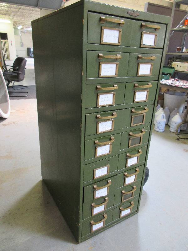 lot 129 image: VINTAGE CARD FILE CABINET