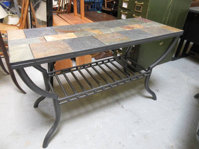 lot 136 image: STONE TOP SOFA TABLE