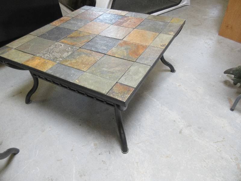 lot 137 image: STONE TOP COFFEE TABLE