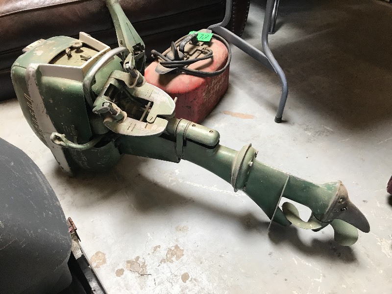 lot 172 image: JOHNSON OUTBOARD MOTOR & GAS CAN