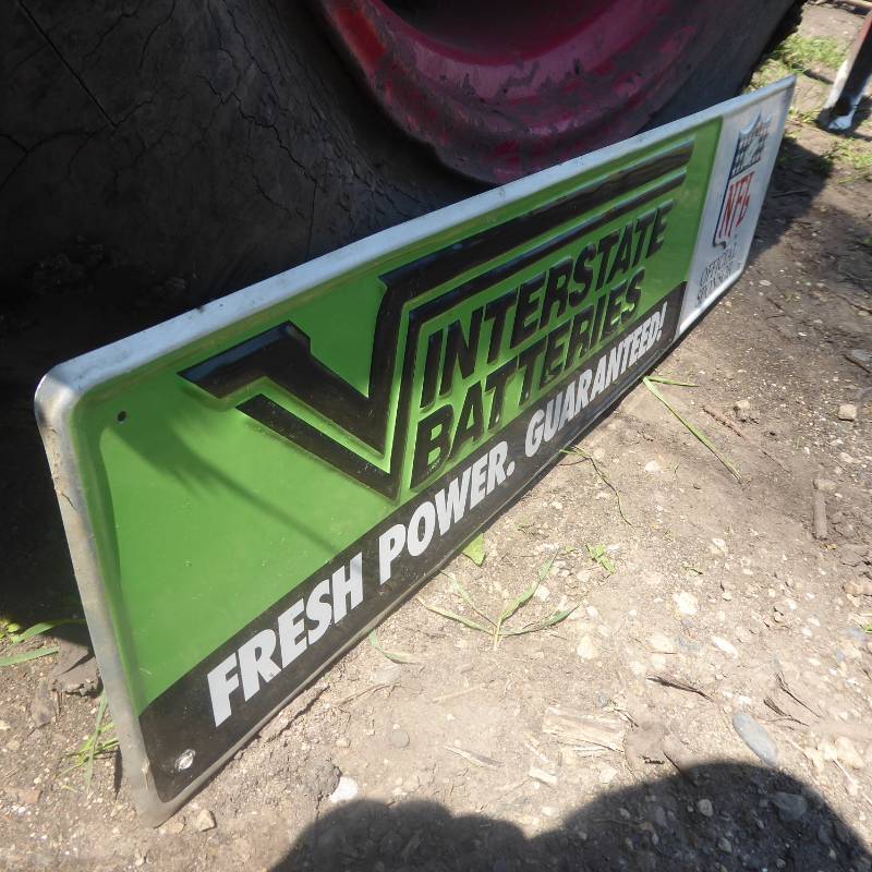 lot 16 image: Interstate Batteries Steel Embossed Sign