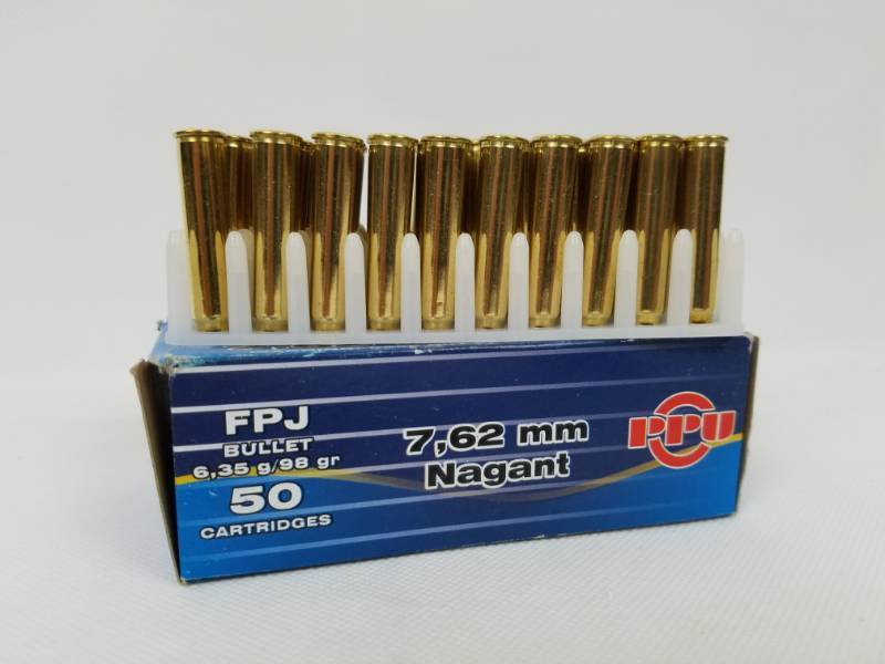 lot 8 image: PPU Handgun Ammunition 7.62mm Nagant 98 gr FPJ 50box