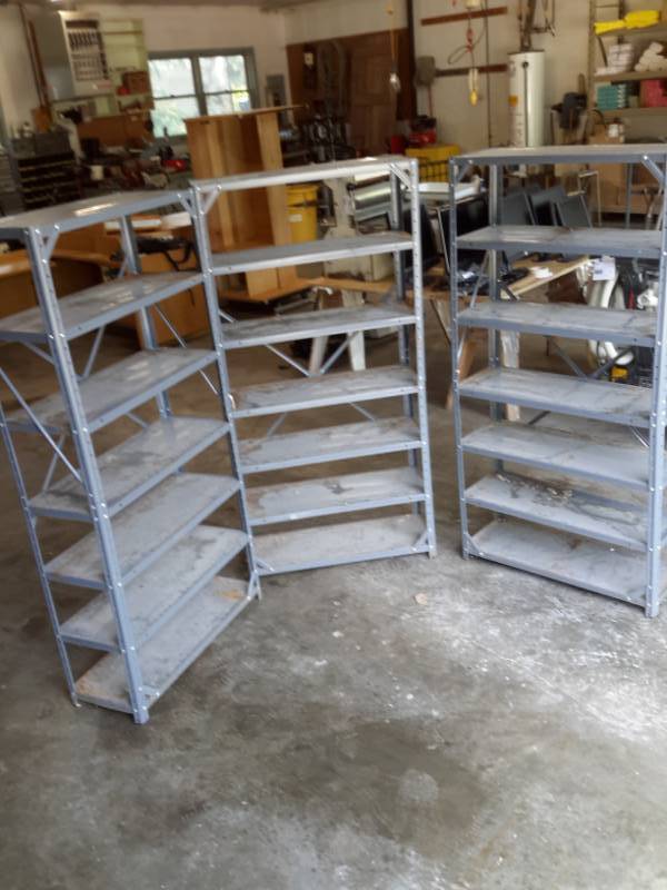 lot 45 image: 3 Lightweight Metal Shelfs