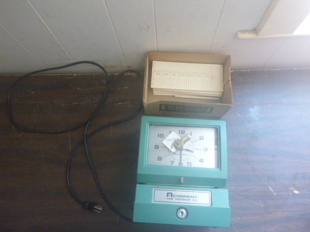 lot 112 image: Croprint Time Recorder Co. Time Clock