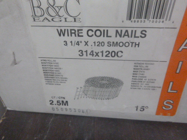 lot 116 image: 2 Boxes of Wire Coil Nails