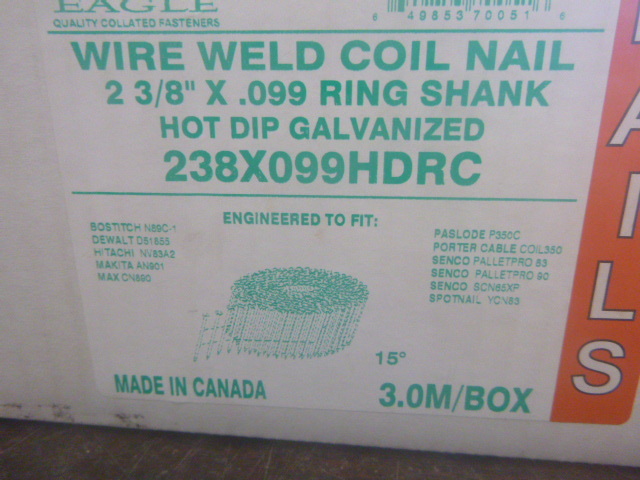 lot 120 image: Wire Coil Nails and Wire Weld Coil Nails