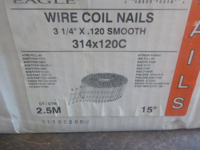 lot 122 image: 2 Boxes of Wire Coil Nails