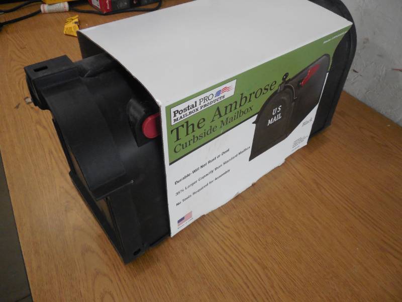 lot 16 image: Postal Pro Ambrose Black Post Mount Mailbox