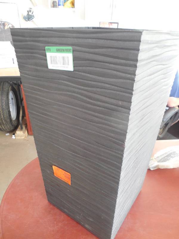 lot 93 image: Tierra Verde Serenity 13.5 in. x 26 in. Slate Rubber Self-Watering Planter