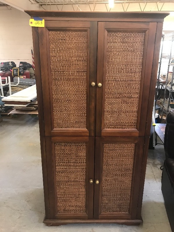 WOOD ARMOIRE  CABINET