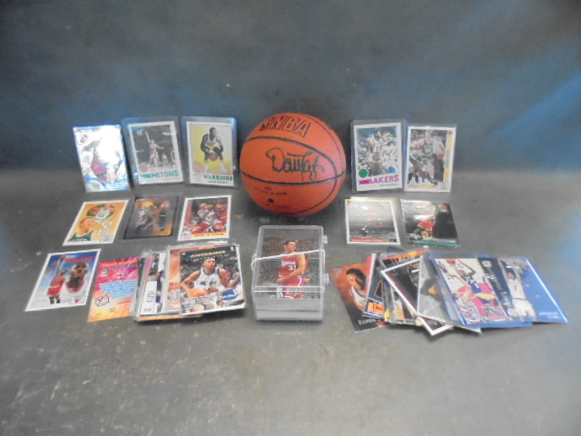 Autographed Basketball and Vintage Cards with Kobe, Cazzie and Bird