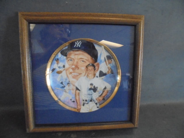 Mickey Mantle Limited Edition Collectors Plate in Frame