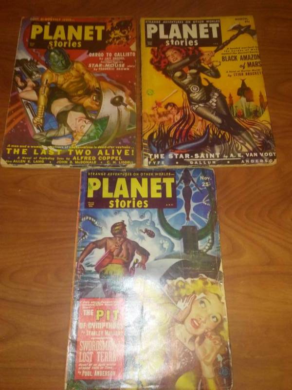 lot 474 image: 3 planet story Pulp Fiction 1950