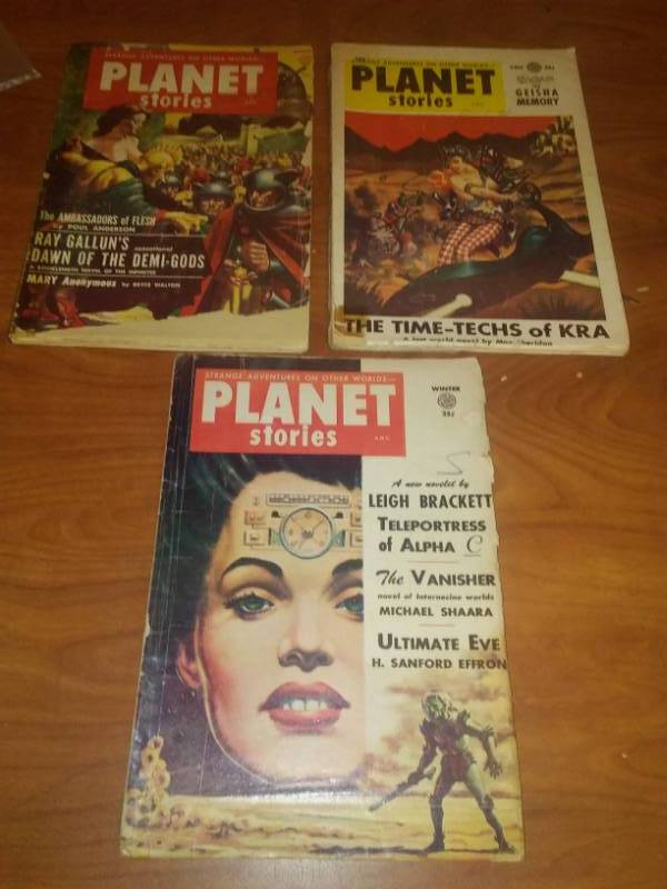 lot 476 image: 3 planets stories Pulp Fiction 1954-1955