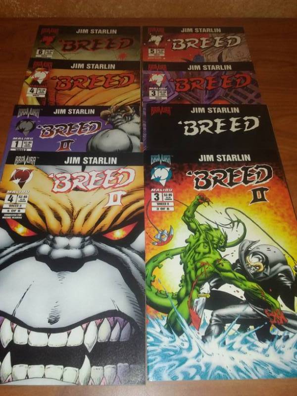 lot 479 image: 8 Bravura Malibu Comics, Breed, Breed II