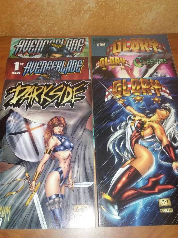 lot 483 image: 6 Marvel maximum comics Glory, Avengeblade, Parkside, Celestine