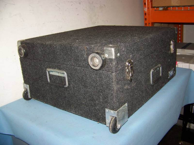 lot 97 image: Hard-Sided, Padded Inside, Equipment  Travel Case with Telescoping Handle and Wheels